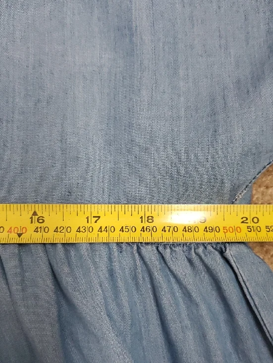 NWT Molly Bracken Denim Light Blue Flared Chambray Mini Dress Sz XL Coquette - Picture 14 of 16